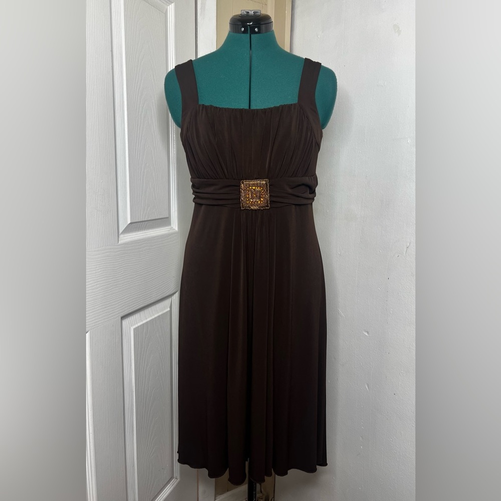 Enfocus Studio Size 10 Women's Dress Pre Owned In Excellent Condition Brown